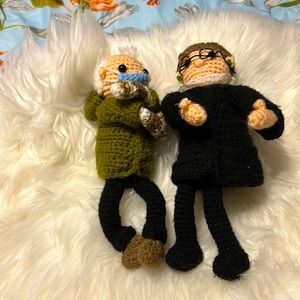 Bernie Sanders or Ruth Bader Inspired Crochet Dolls
